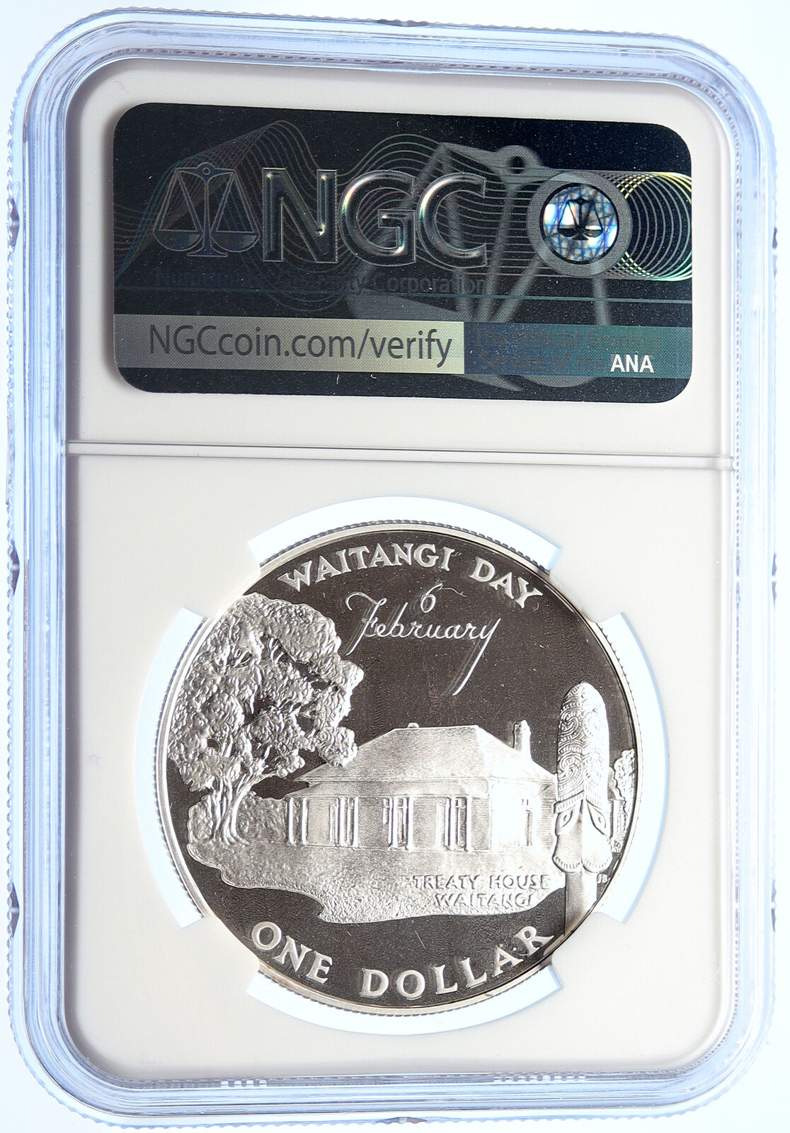 1977 NEW ZEALAND Elizabeth II WAITANGI DAY Proof Silver Dollar Coin NGC i106313