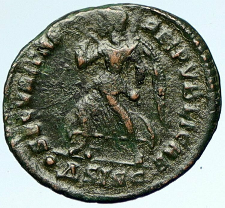 VALENS Original 364AD Siscia Authentic Ancient Roman Coin VICTORY ANGEL i103384