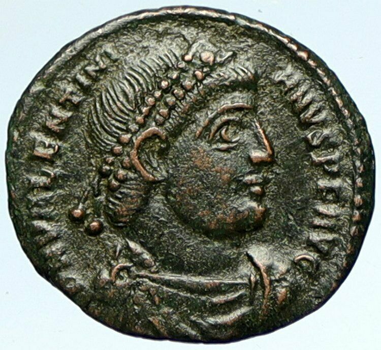 VALENS Original 364AD Siscia Authentic Ancient Roman Coin VICTORY ANGEL i103384