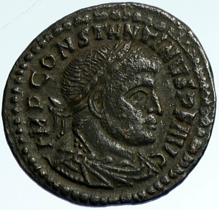 CONSTANTINE I the GREAT Rome Authentic Ancient Old Roman Coin SOL GLOBE i103279