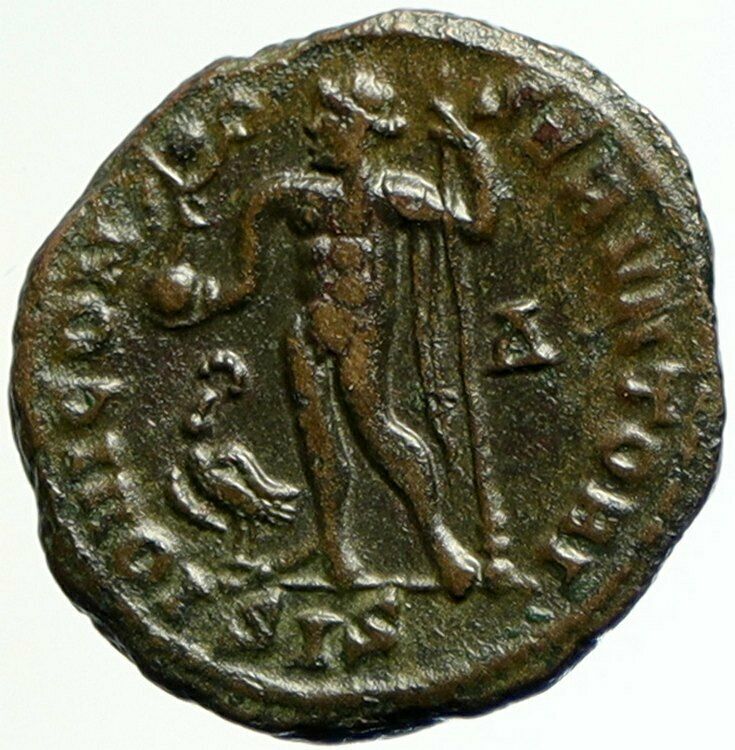 LICINIUS I Authentic Ancient 315AD Original OLD Roman Coin JUPITER EAGLE i104386