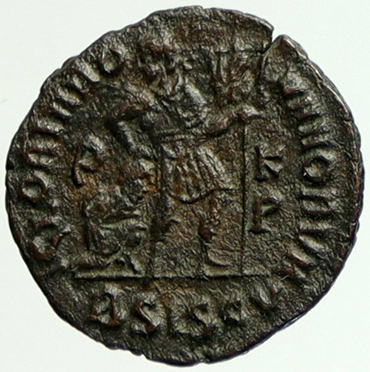 VALENTINIAN I Captive & Chi-Rho Christian Authentic Ancient Roman Coin i104387