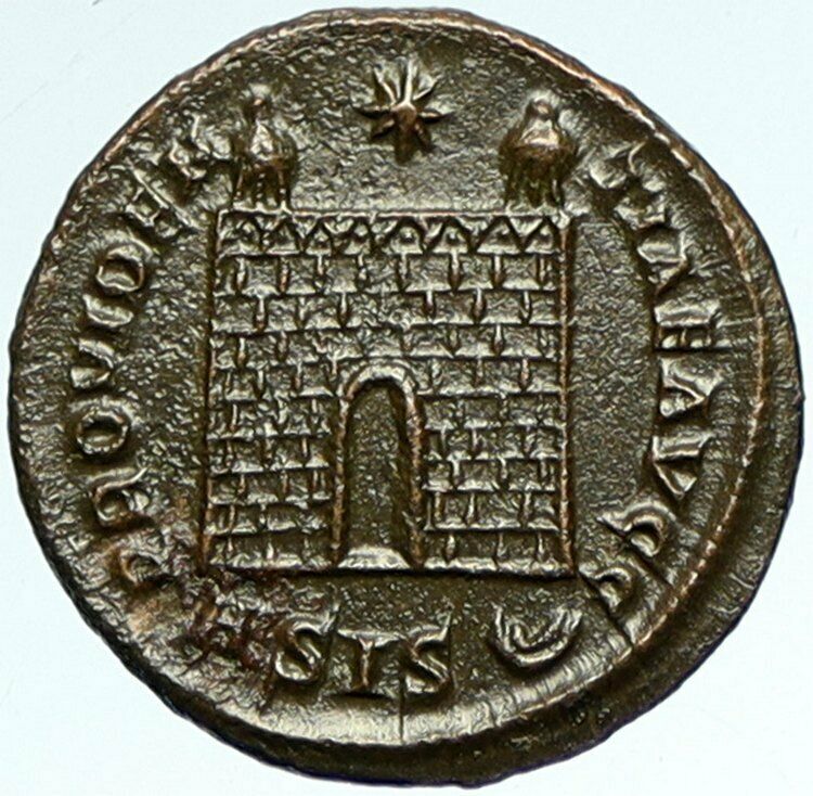 CONSTANTINE I the GREAT Authentic Ancient LEGIONARY CAMP GATE Roman Coin i103351