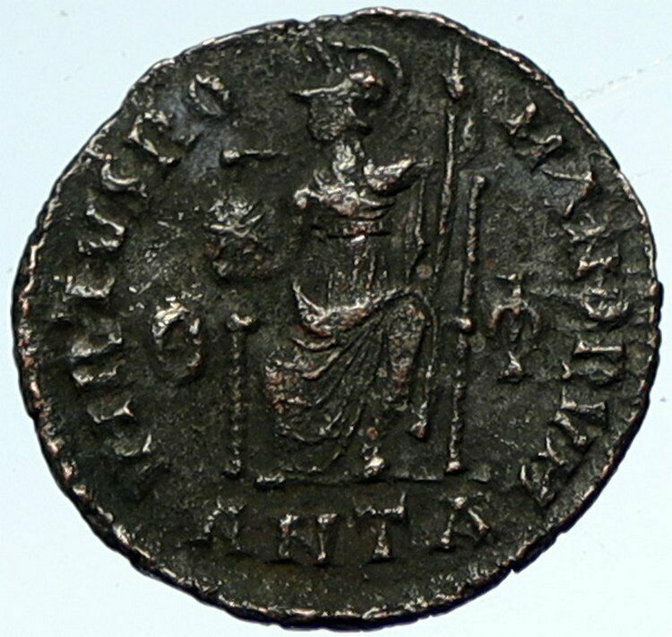 GRATIAN 378AD Antioch Authentic ANCIENT Roman Coin City Goddess ROMA i103411