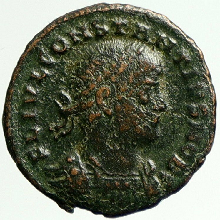 CONSTANTIUS II Constantine the Great son Roman Coin LEGION WAR SOLDIERS i104380