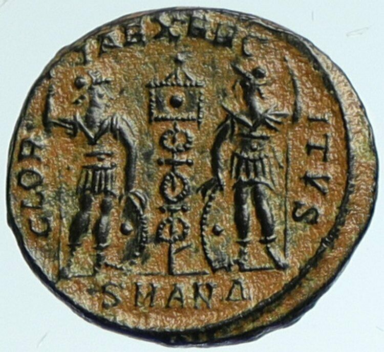 CONSTANTIUS II Authentic Ancient 337AD Roman Coin w LEGIONARY SOLDIERS i103300