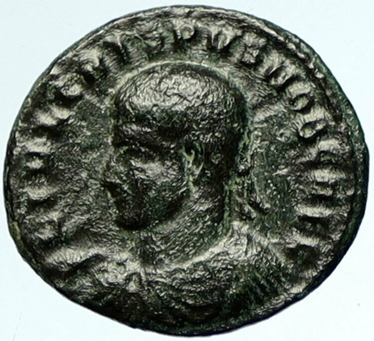 CRISPUS Ancient 324AD Antique Authentic Roman Coin Thessalonica WREATH i103346