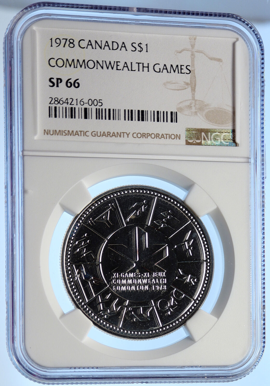 1978 CANADA UK Edmonton Commonwealth Games Specimen Silver Coin NGC i106322