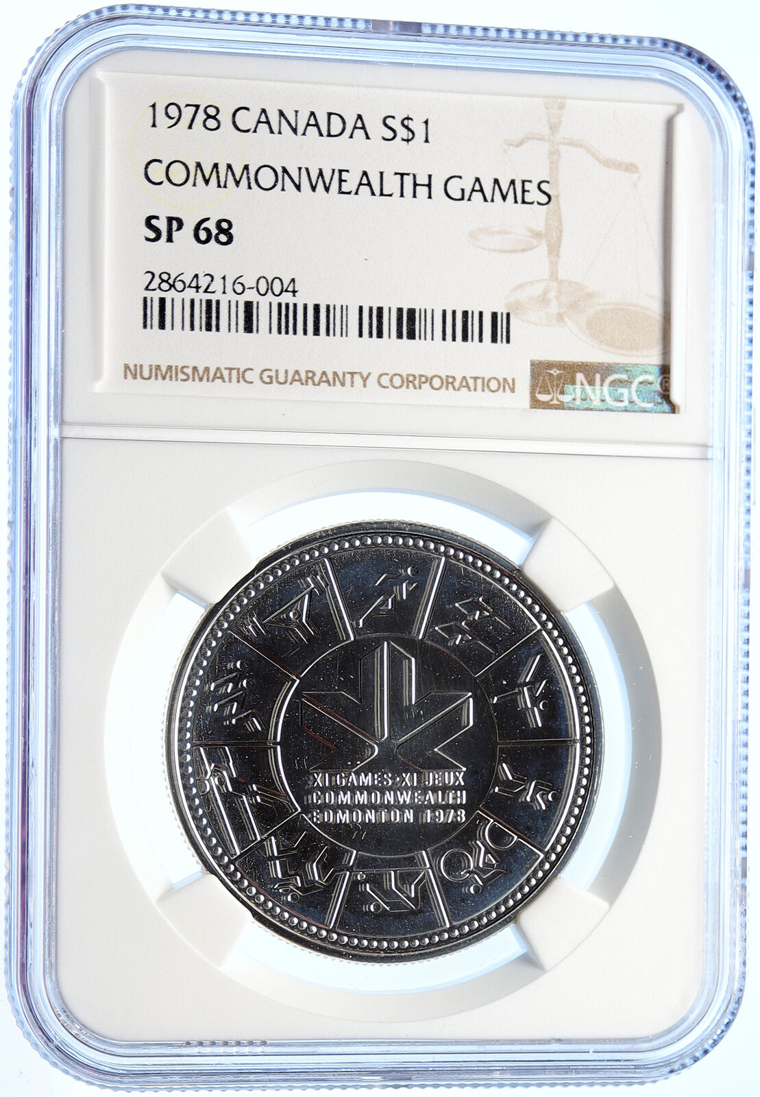 1978 CANADA UK Edmonton Commonwealth Games Specimen Silver Coin NGC i106321