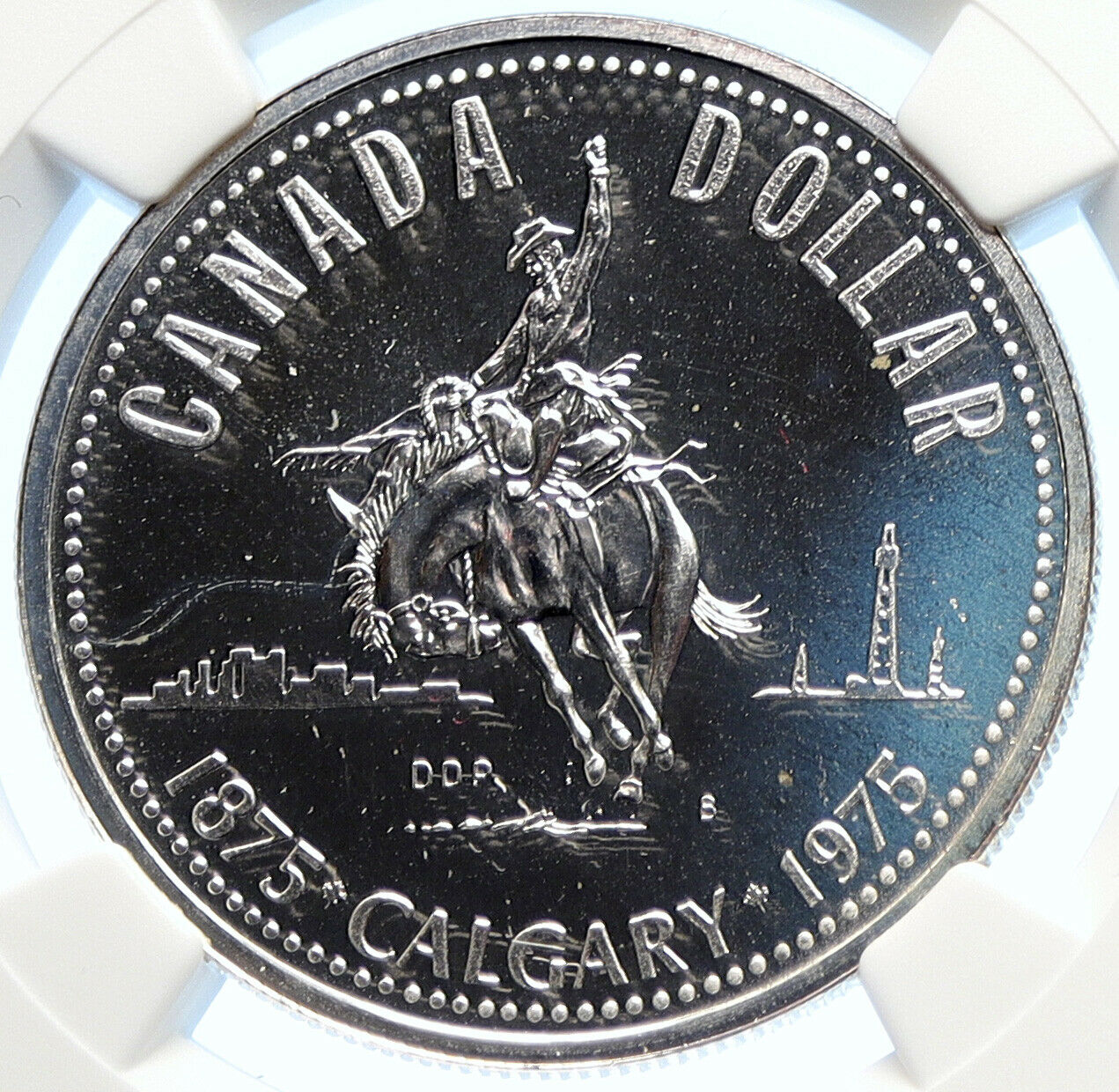 1975 CANADA UK Queen Elizabeth II Calgary 100Y Specimen Silver Coin NGC i106332