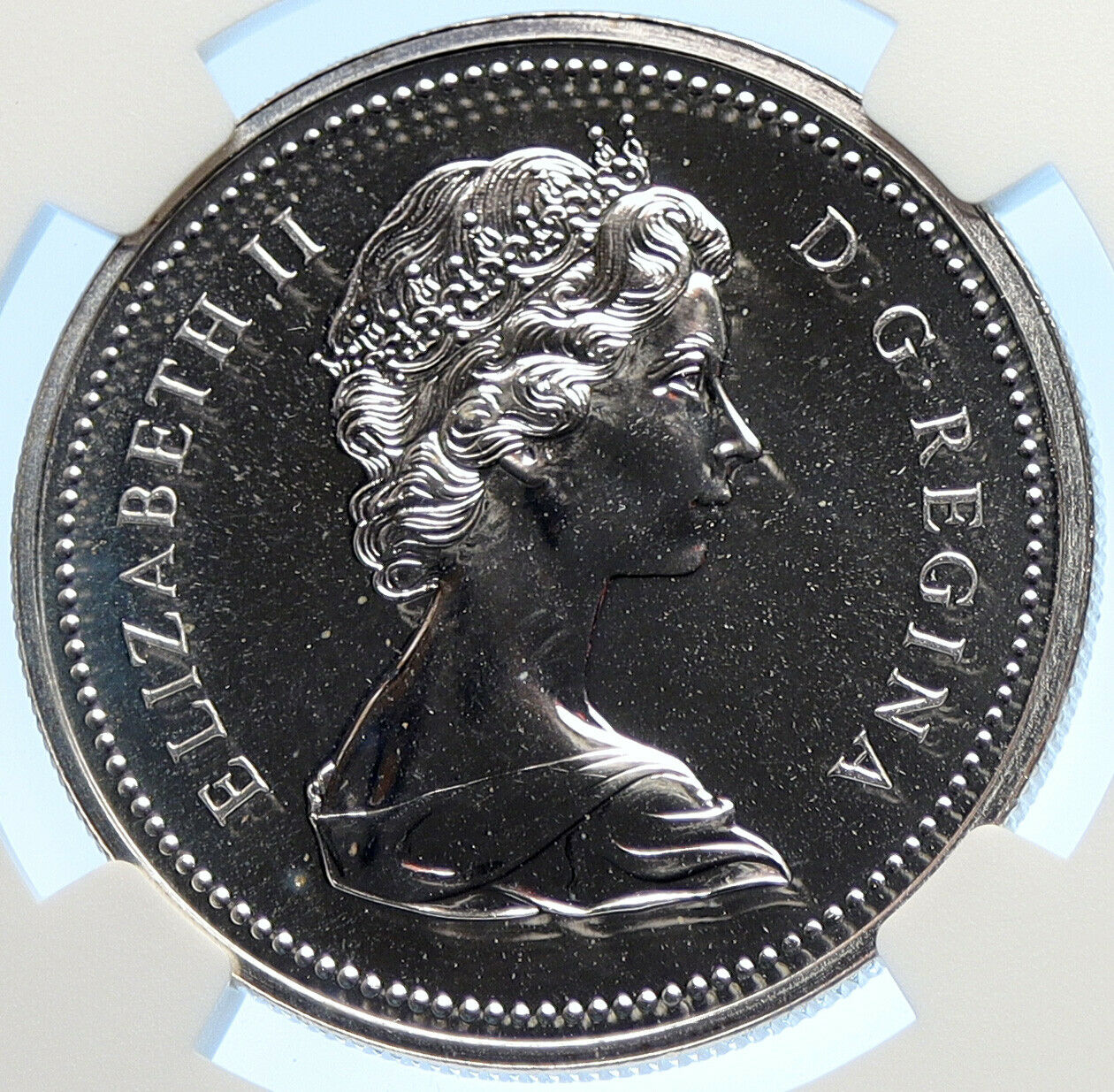 1975 CANADA UK Queen Elizabeth II Calgary 100Y Specimen Silver Coin NGC i106332