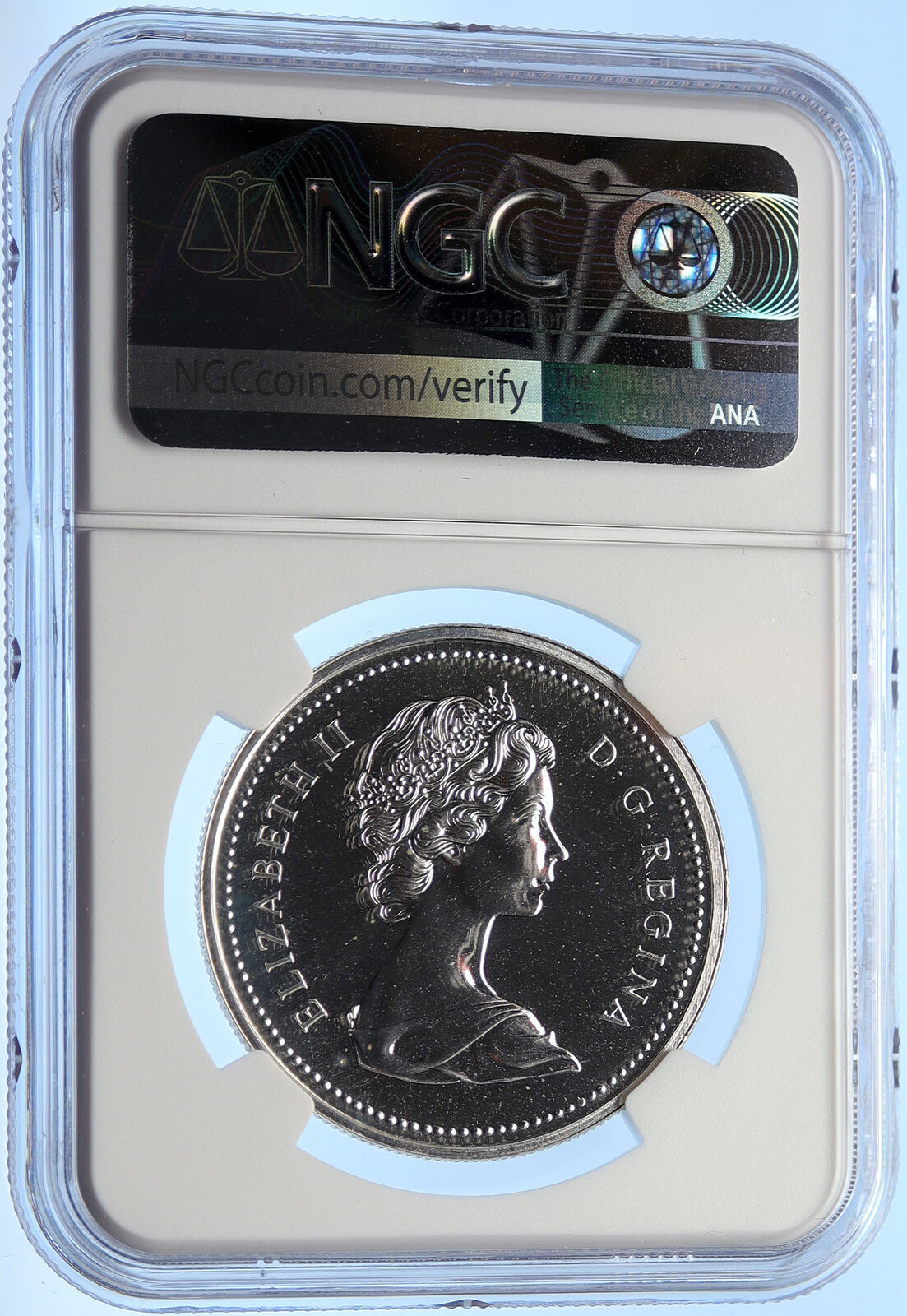 1975 CANADA UK Queen Elizabeth II Calgary 100Y Specimen Silver Coin NGC i106332