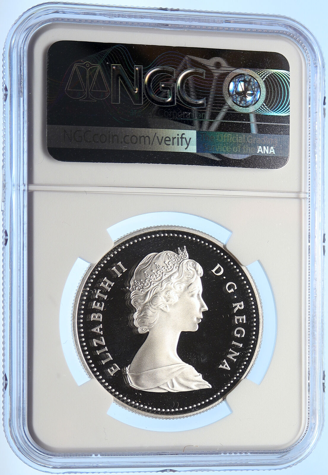 1981 CANADA UK Elizabeth II Railway Train PROOF Silver Dollar Coin NGC i106331