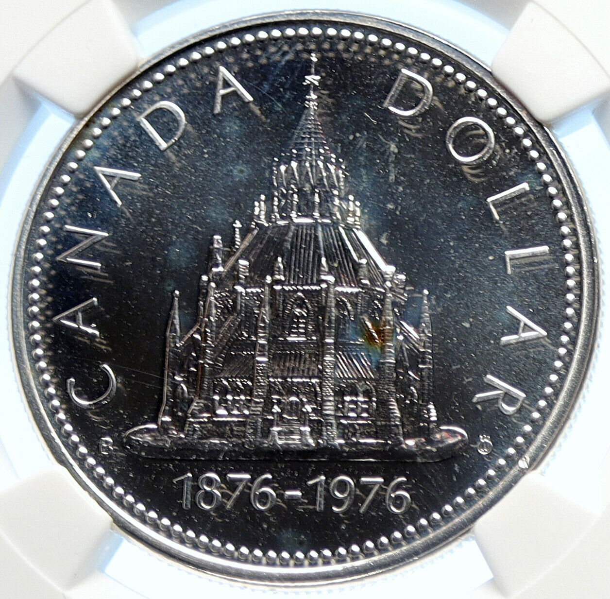 1976 CANADA Queen Elizabeth II LIBRARY Specimen Silver Dollar Coin NGC i106325