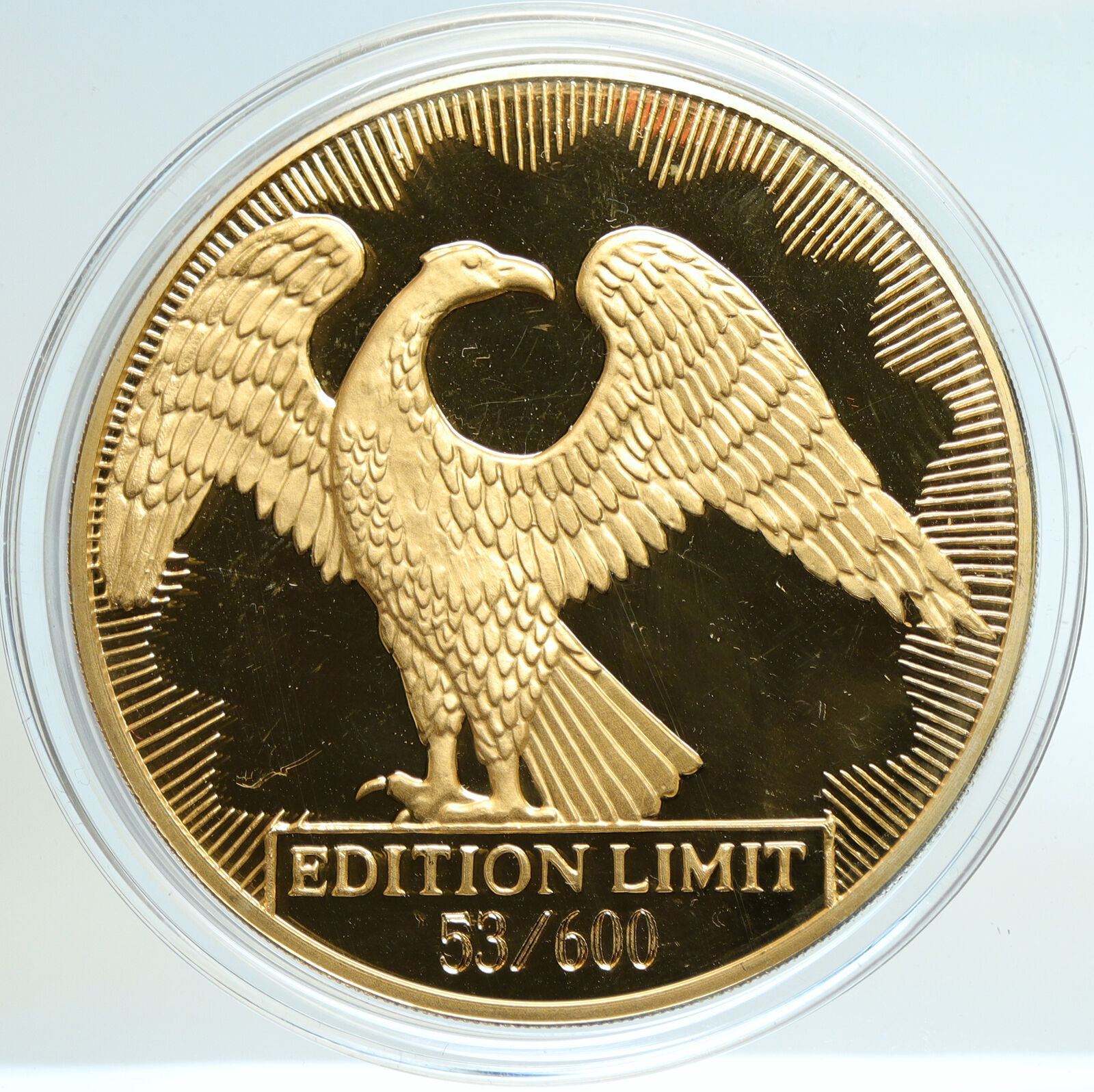 1993 RUSSIA Wildlife Collector Series Vintage Proof Gilt Silver Medal i104870