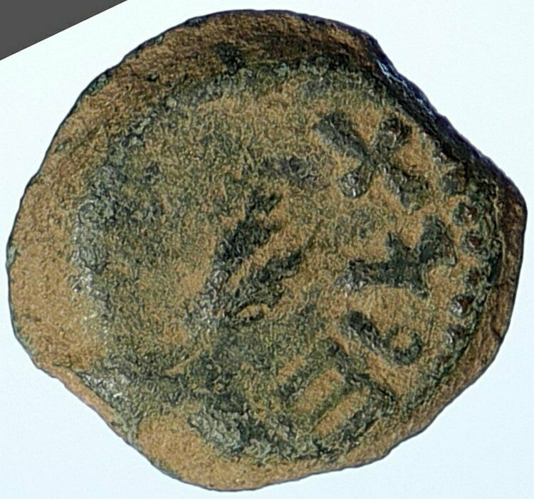 Authentic Ancient JEWISH WAR v ROMAN 68AD Yr3 JERUSALEM Old Coin AMPHORA i107008