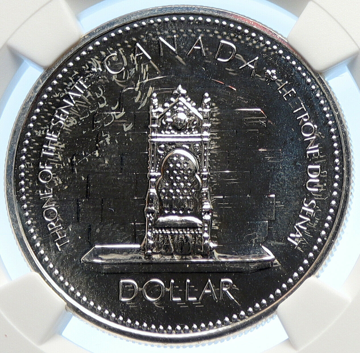 1976 CANADA Queen Elizabeth II LIBRARY Specimen Silver Dollar Coin NGC i106330