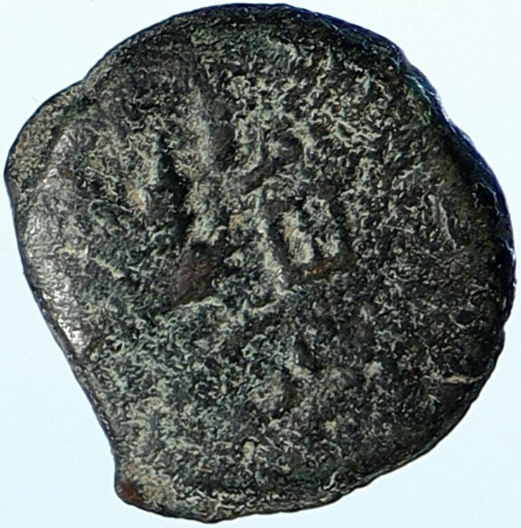 Authentic Ancient JEWISH WAR v ROMAN 68AD Yr3 JERUSALEM Old Coin AMPHORA i107003