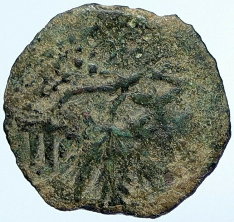 Authentic Ancient JEWISH WAR v ROMAN 68AD Yr3 JERUSALEM Old Coin AMPHORA i107024