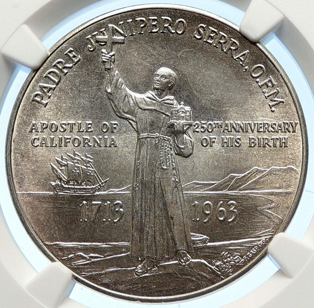 1964 United States CALIFORNIA's Padre Junipero Serra Silver Medal NGC i106338