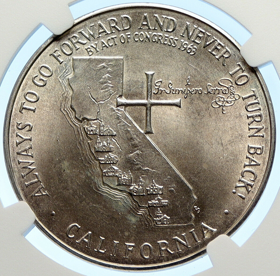 1964 United States CALIFORNIA's Padre Junipero Serra Silver Medal NGC i106338