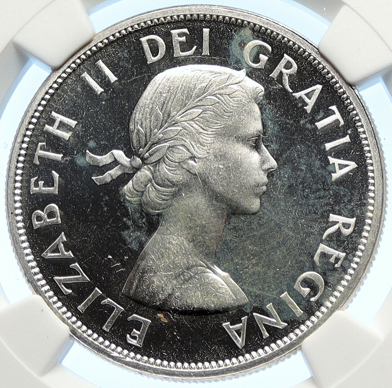 1961 CANADA Queen Elizabeth II VINTAGE Voyagers Silver Dollar Coin NGC i106334