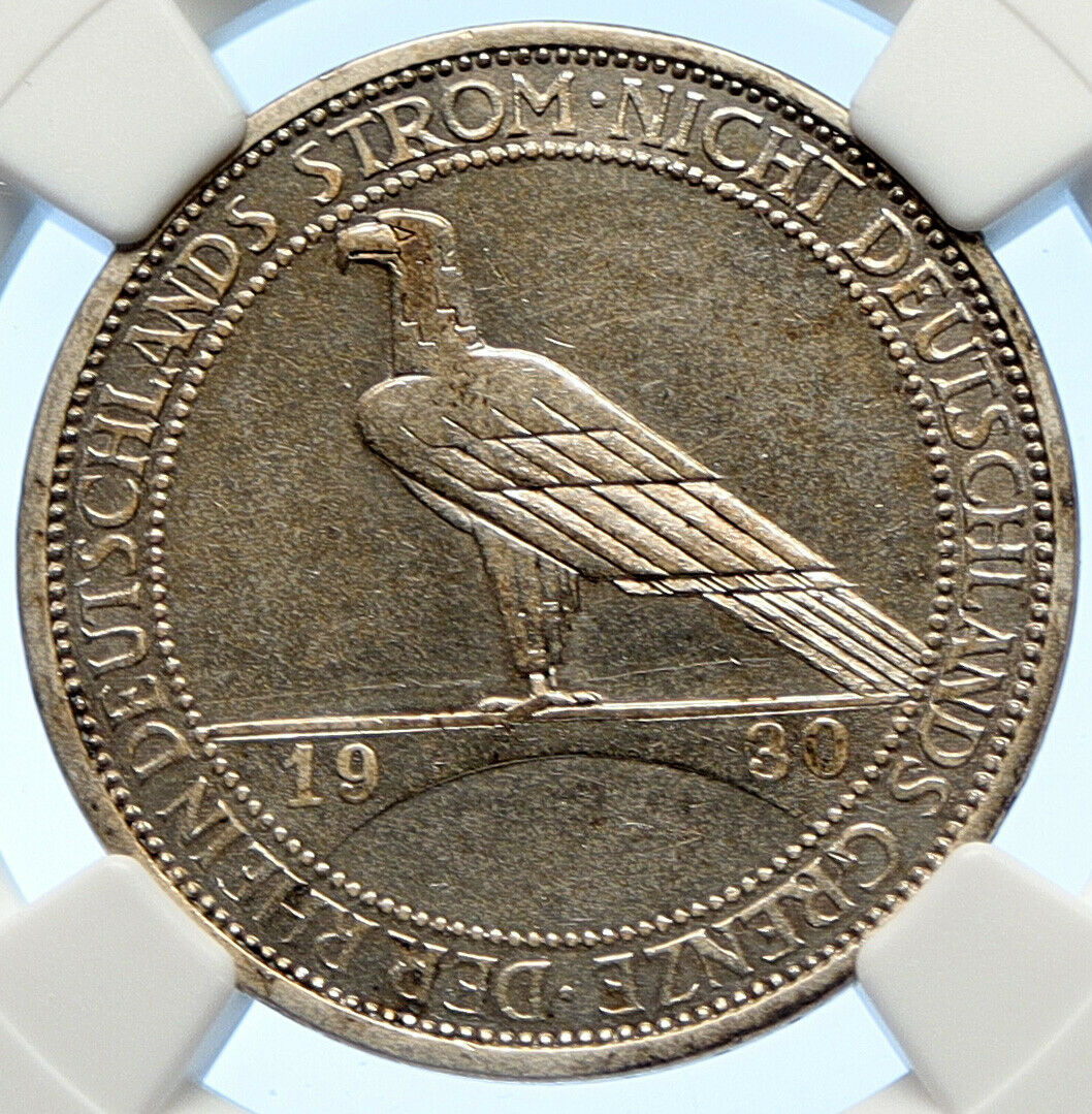 1930 A Weimar Germany LIBERATION OF RHINELAND Silver 3 R-Mark Coin NGC i106337