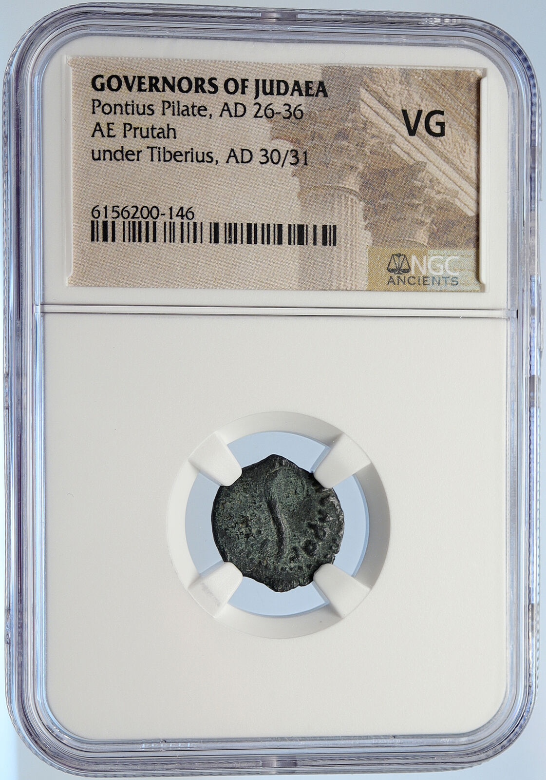 PONTIUS PILATE Tiberius Jerusalem JESUS CHRIST TRIAL Old Roman Coin NGC i106018