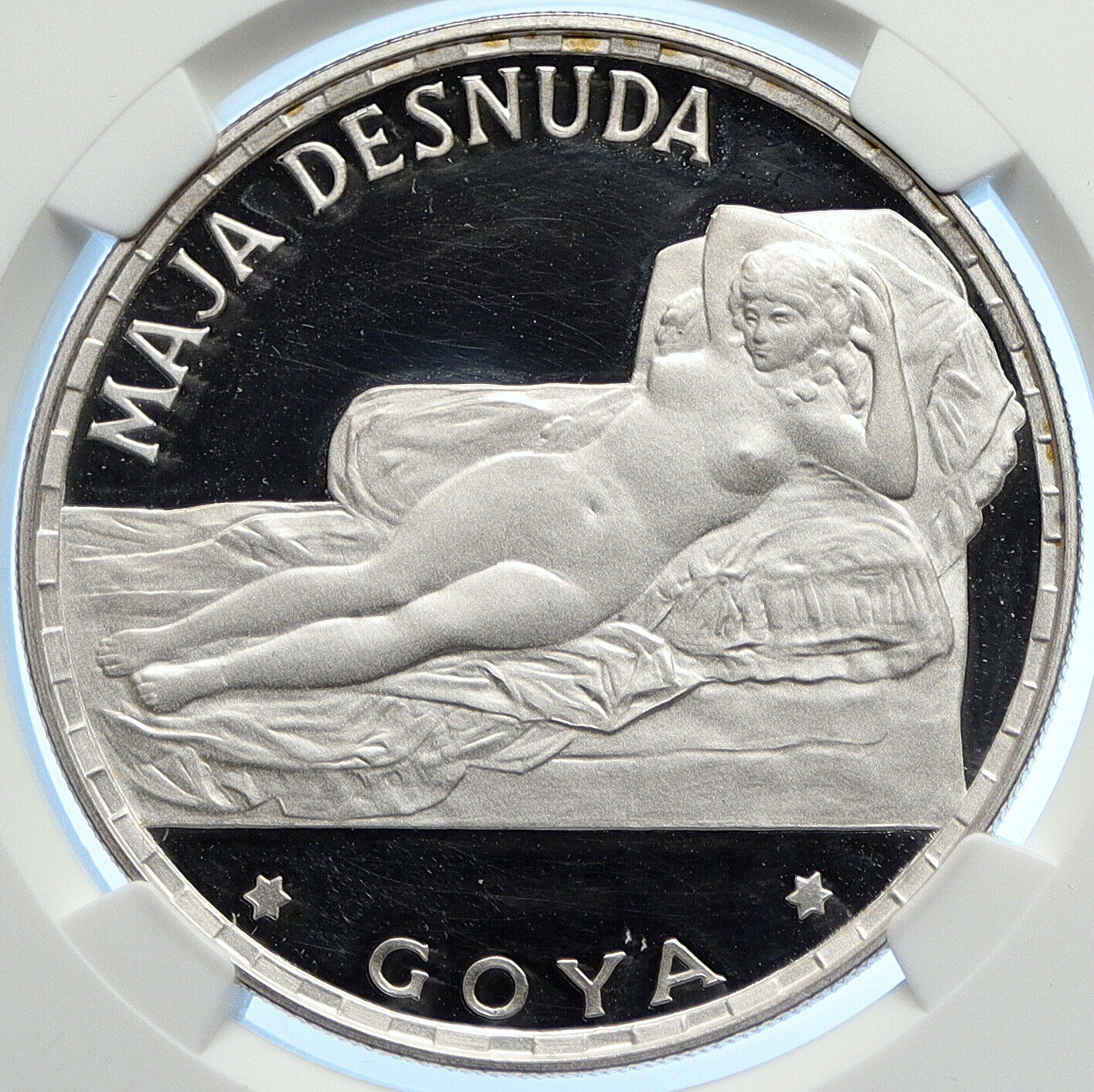 1970 EQUATORIAL GUINEA Goya Maja Desnuda Proof Silver 100Peseta Coin NGC i106364