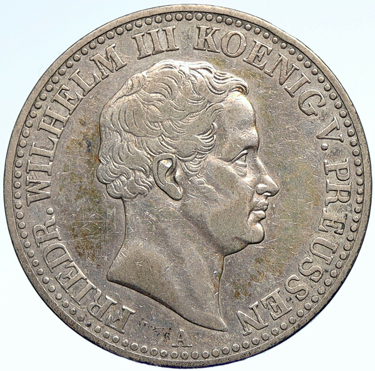 1838 Germany PRUSSIA KINGDOM King Wilhelm III Silver Mining Thaler Coin i107480