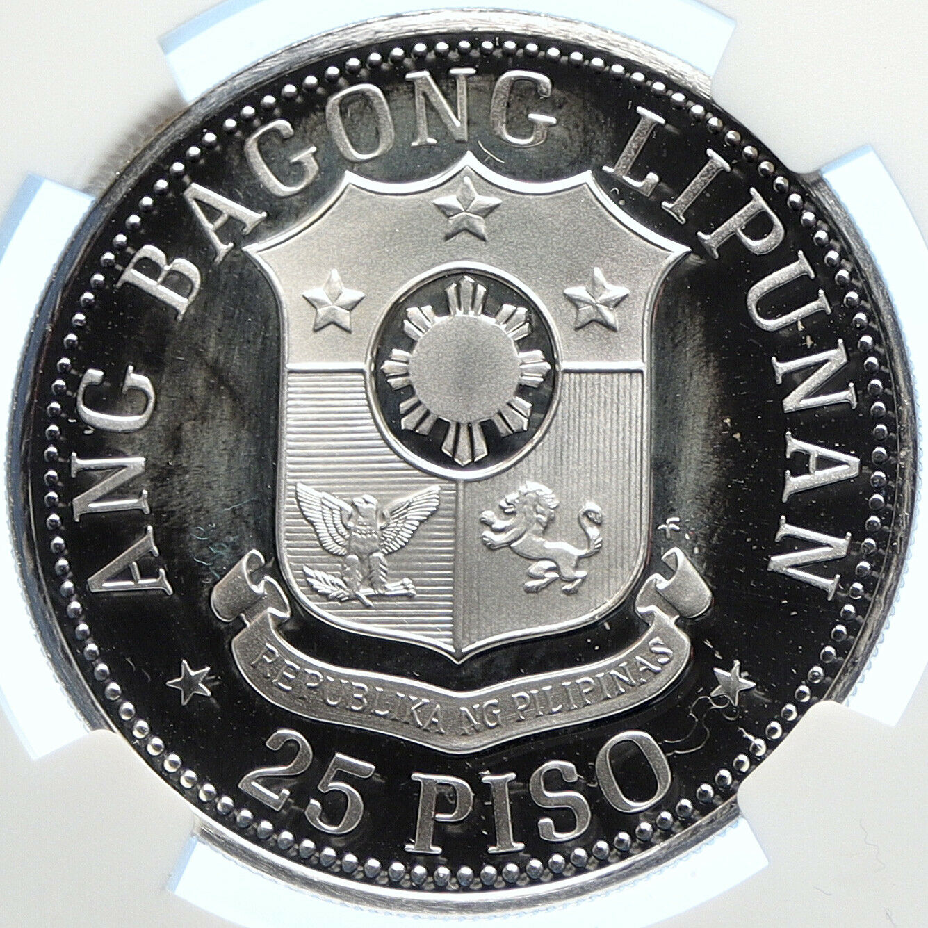 1975 PHILIPPINES Emilio Aguinaldo VINTAGE Proof Silver 25 Piso Coin NGC i106366