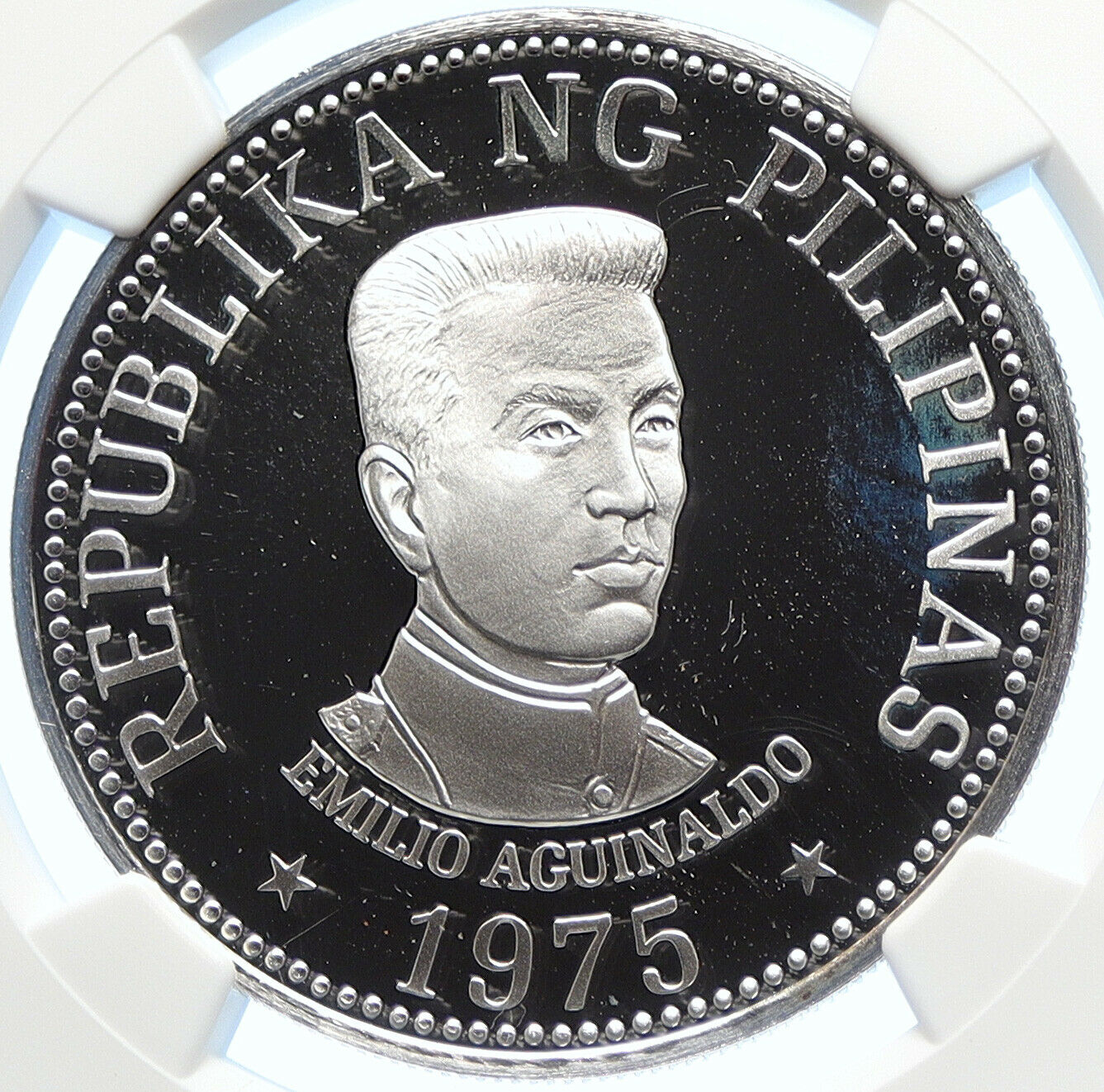 1975 PHILIPPINES Emilio Aguinaldo VINTAGE Proof Silver 25 Piso Coin NGC i106369