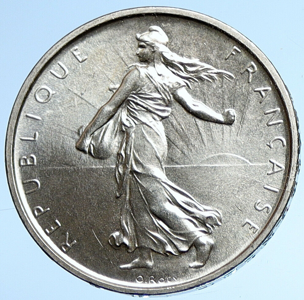 1965 FRANCE French LARGE w La Semeuse SOWER WOMAN Silver 5 Francs Coin i107792