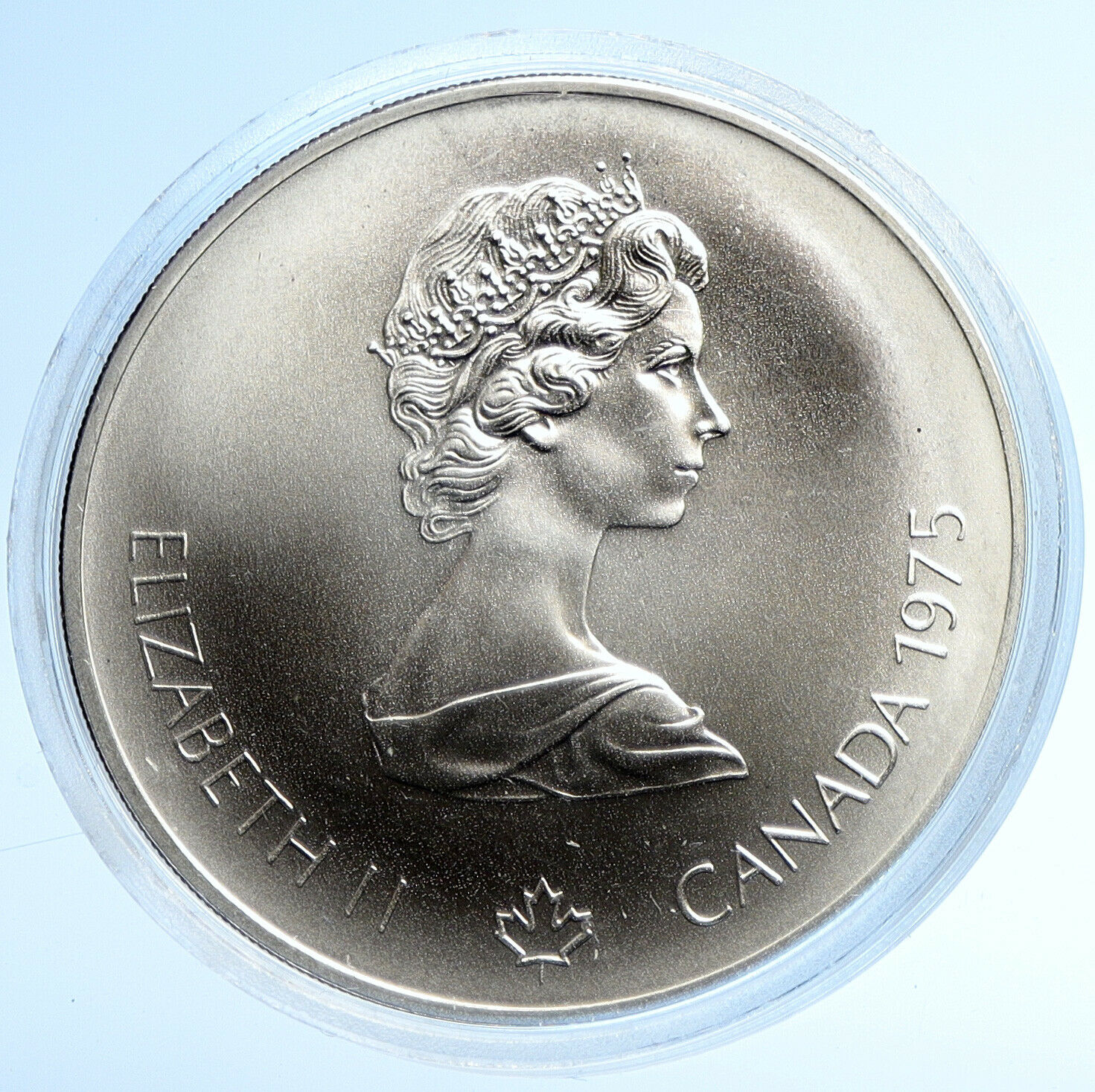 1975 CANADA Elizabeth II Olympics Marathon Athlete Old BU Silver $5 Coin i107772