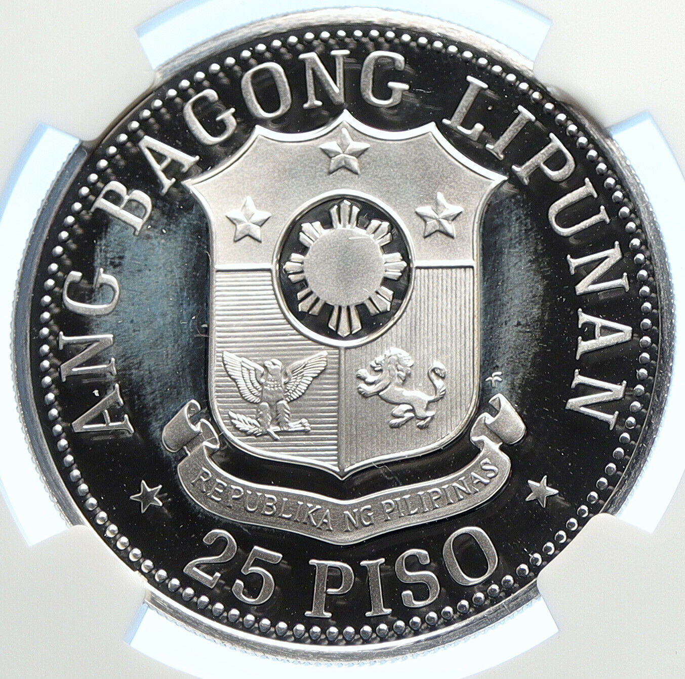 1975 PHILIPPINES Emilio Aguinaldo VINTAGE Proof Silver 25 Piso Coin NGC i106369