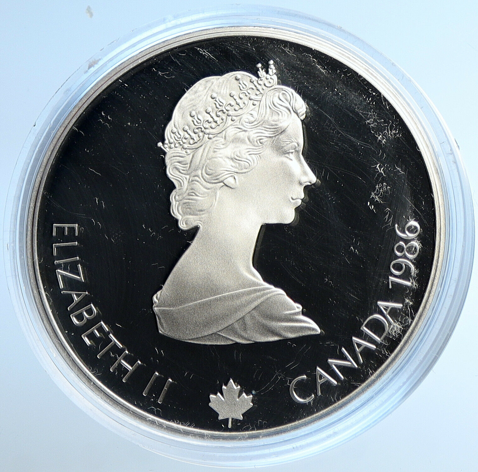 1986 CANADA 1988 CALGARY OLYMPICS Free-X Skiing Proof Silver $20 Coin i107808