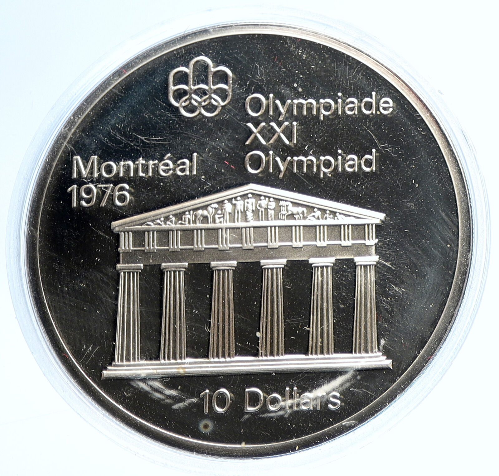 1974 CANADA Elizabeth II Olympic Montreal ZEUS TEMPLE Proof Silver Coin i107769