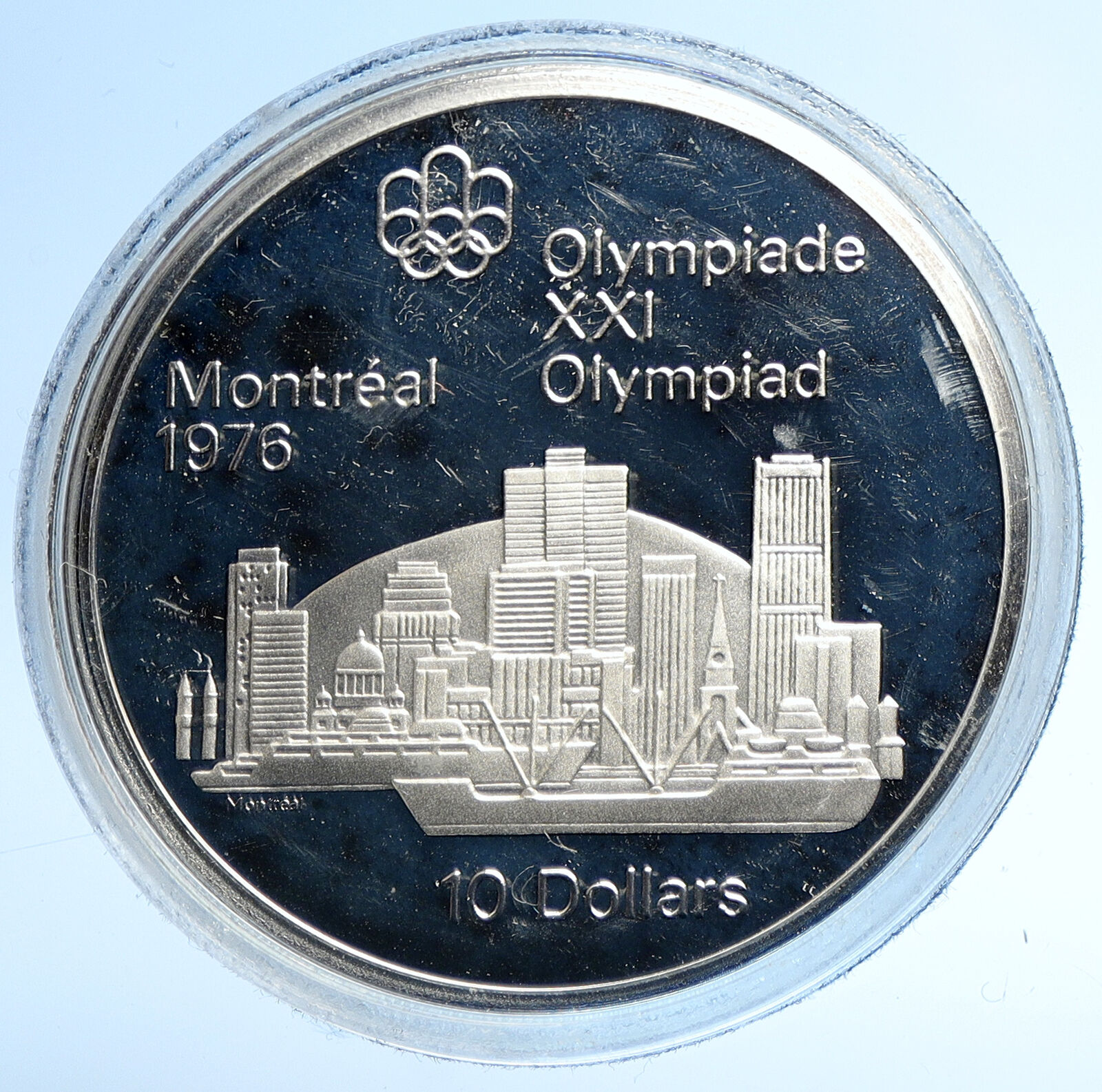 1973 CANADA Elizabeth II Olympics Montreal City Proof Silver $10 Coin i107759