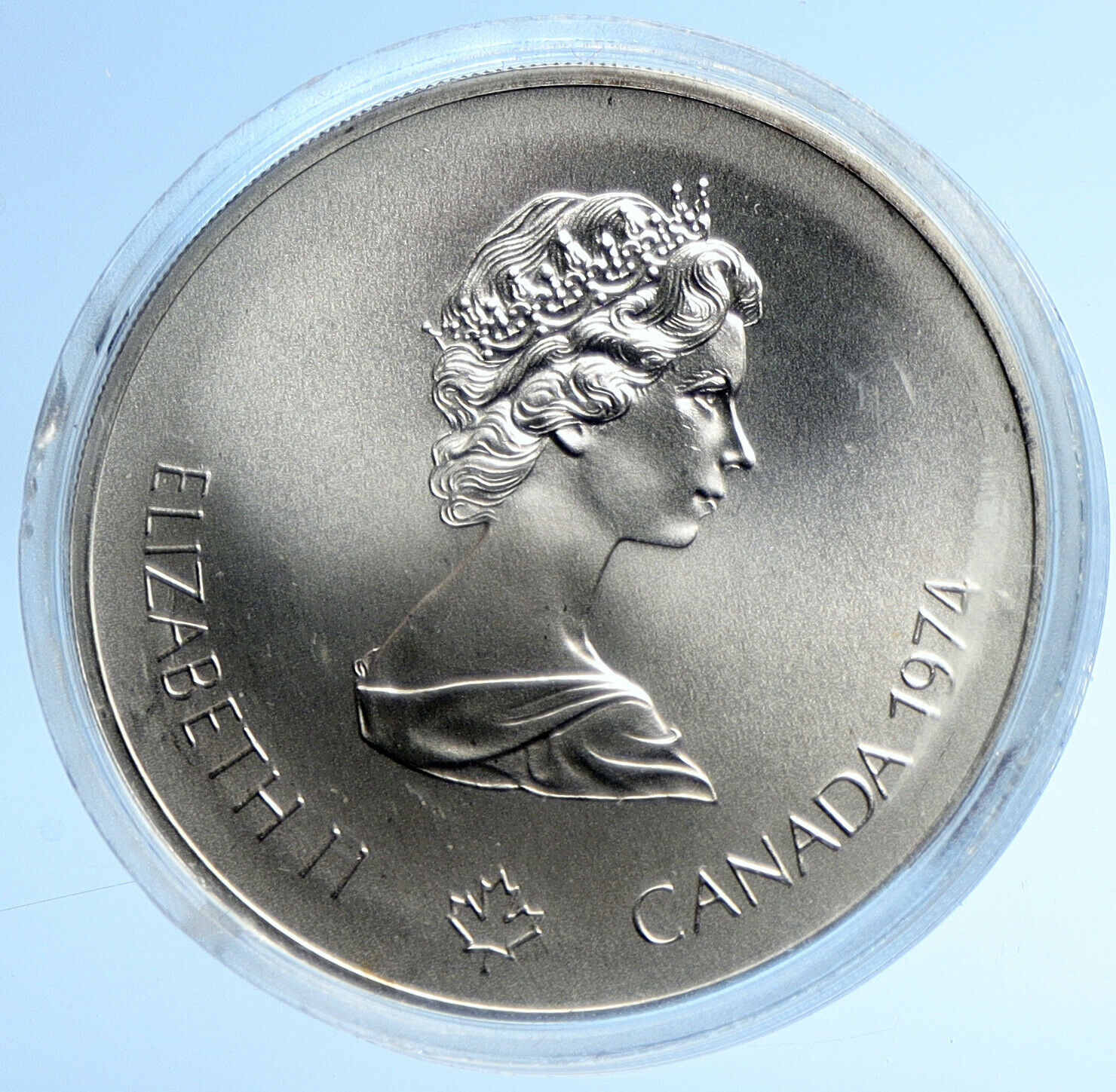 1974 CANADA Queen Elizabeth II Olympics Montreal ROWING BU Silver 5 Coin i107774