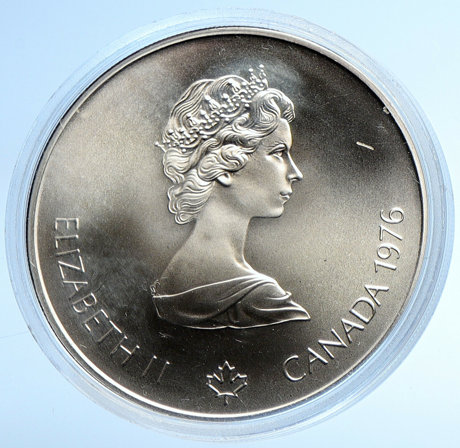 1976 CANADA UK Elizabeth II Olympics Montreal Torch BU Silver $5 Coin i107768