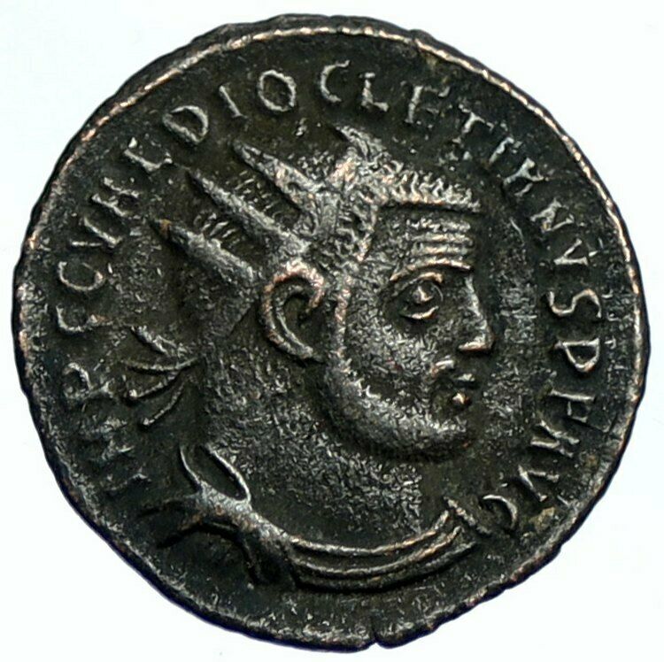 DIOCLETIAN 295AD Authentic Genuine Ancient OLD Roman Coin JUPITER ZEUS i102867