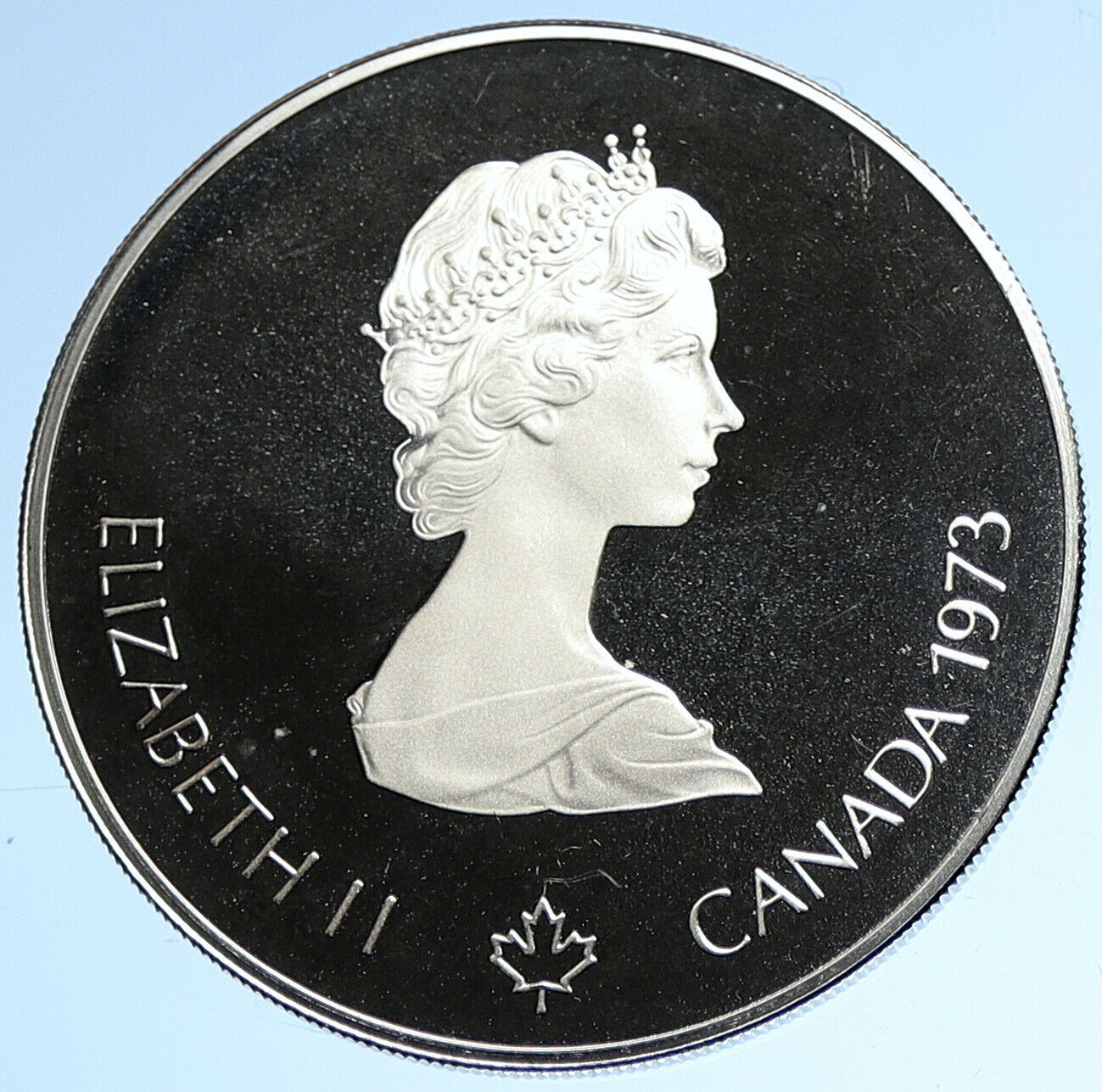 1973 CANADA Elizabeth II Olympic Montreal World Map Proof Silver $5 Coin i107816