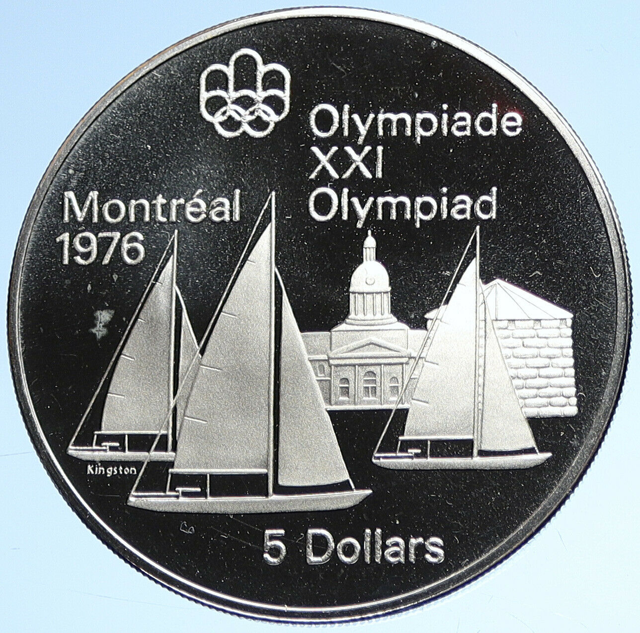 1973 CANADA UK Elizabeth II Olympic Montreal Sailing Proof Silver 5 Coin i107818