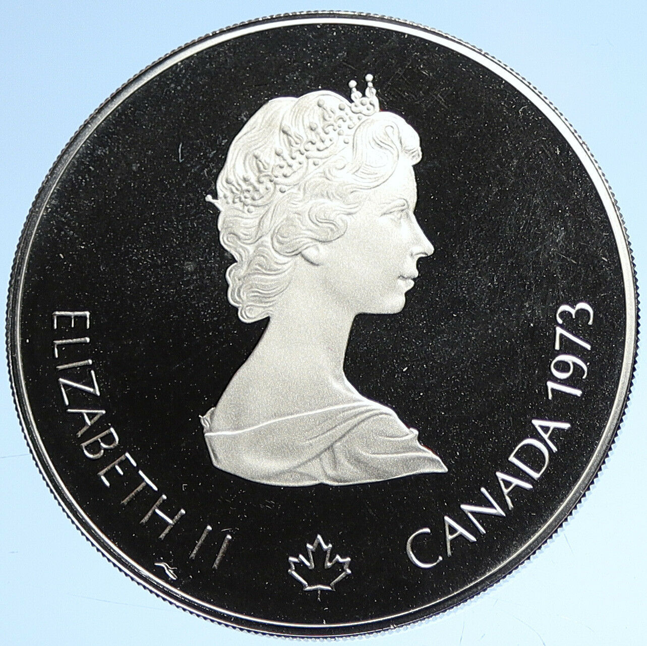 1973 CANADA Elizabeth II Olympic Montreal World Map Proof Silver $5 Coin i107817