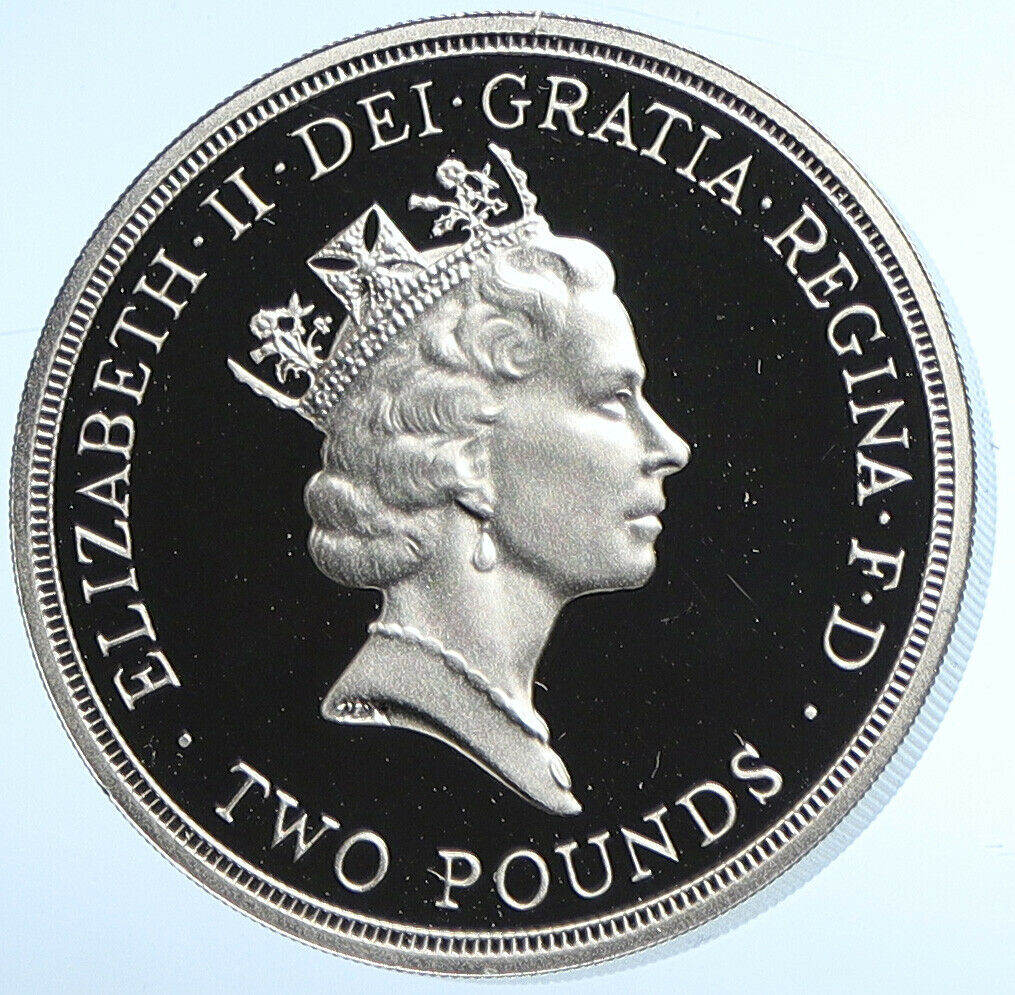 1989 UK BRITAIN Elizabeth II CLAIM OF RIGHT Proof Silver 2 Pounds Coin i107828