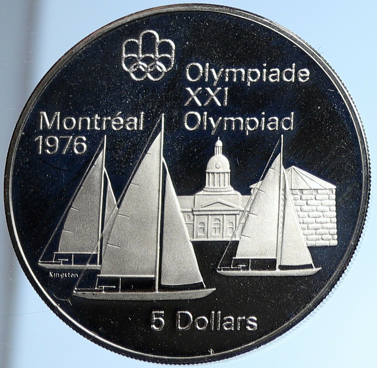 1973 CANADA UK Elizabeth II Olympic Montreal Sailing Proof Silver 5 Coin i107815