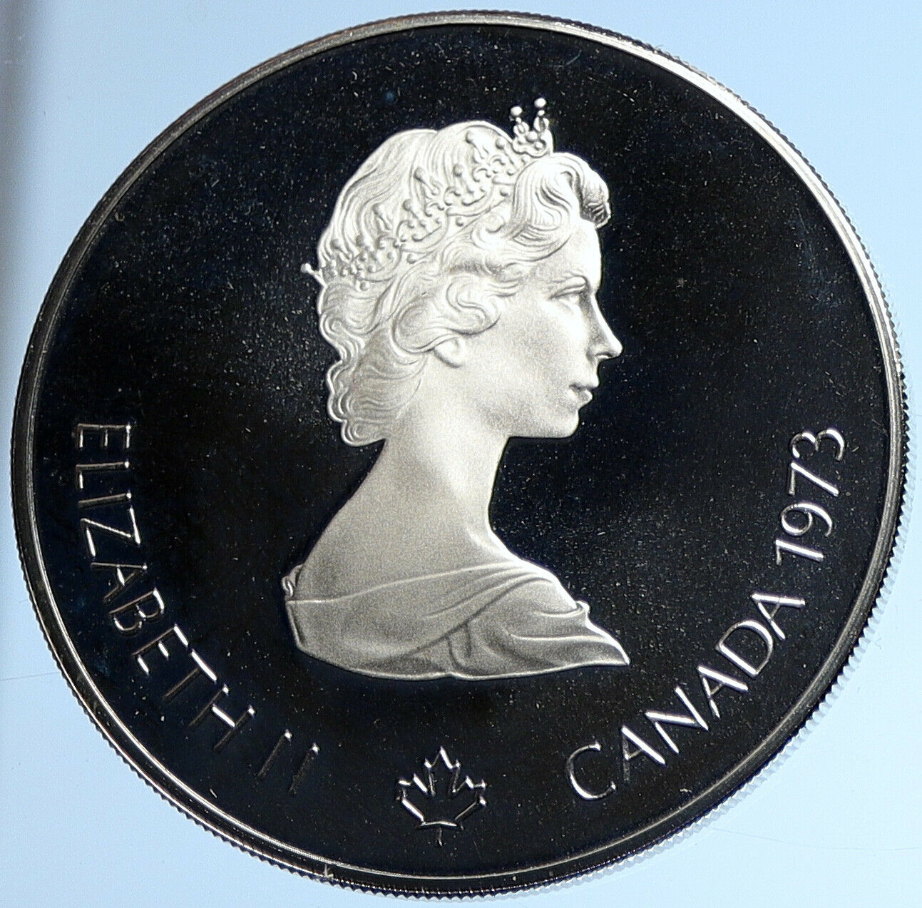 1973 CANADA UK Elizabeth II Olympic Montreal Sailing Proof Silver 5 Coin i107815