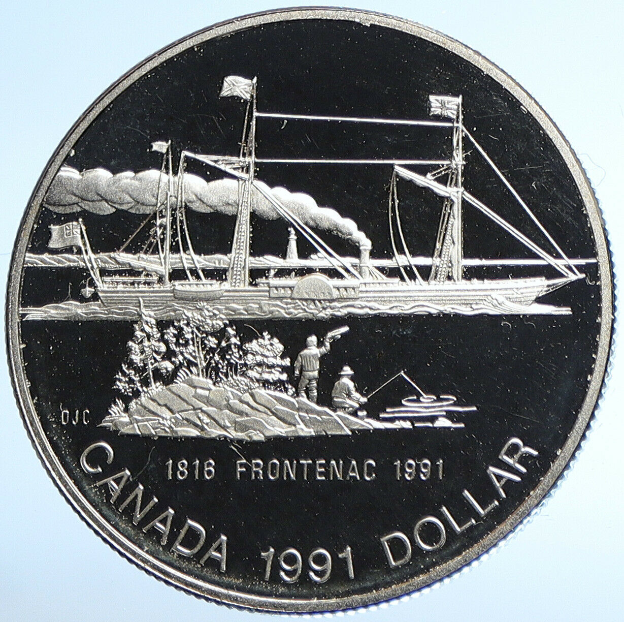 1991 CANADA Elizabeth II STEAM SHIP FRONTENAC 1816 Proof Silver $1 Coin i107823