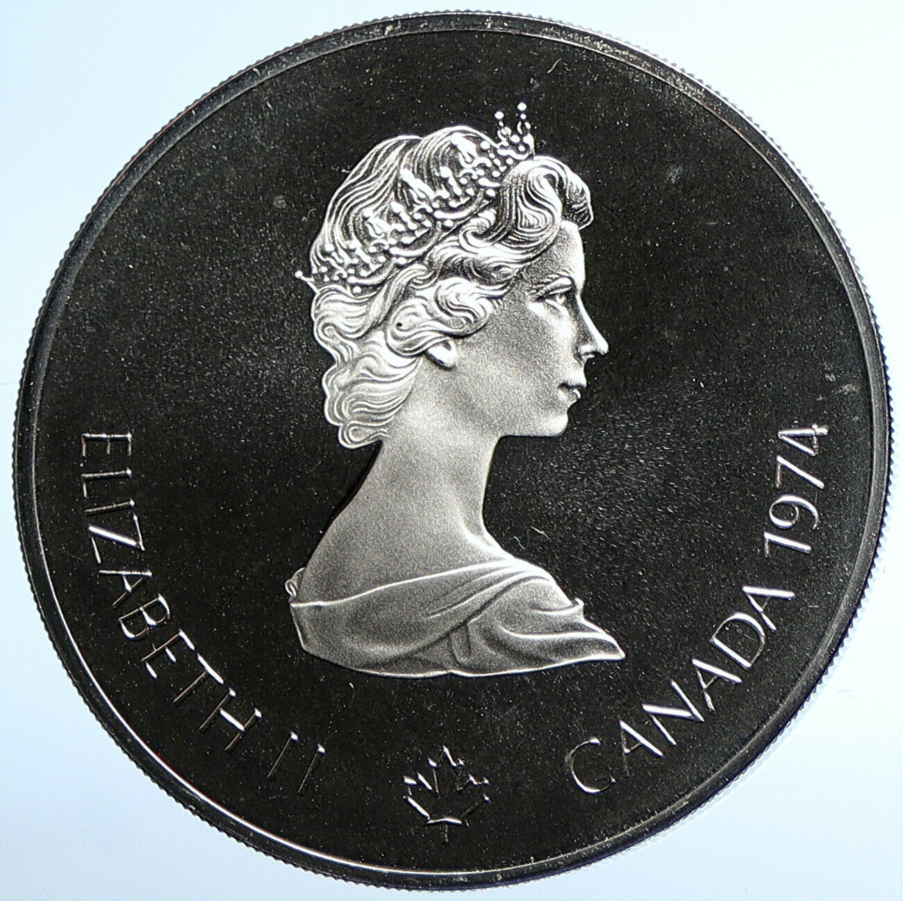 1974 CANADA UK Elizabeth II Olympics Montreal TORCH Proof Silver $5 Coin i107824