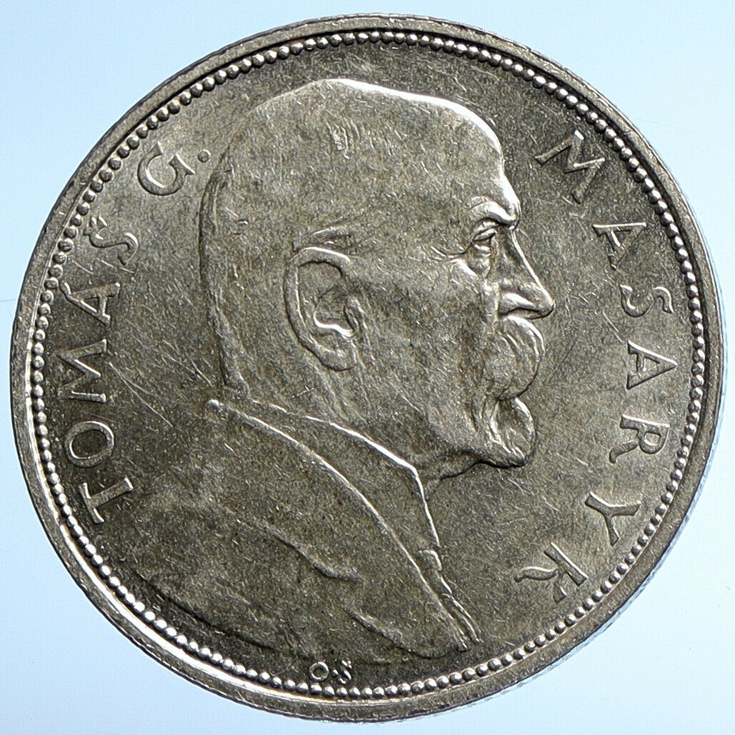 1928 CZECHOSLOVAKIA President Masaryk ANTIQUE Proof Silver 10 Korun Coin i107831